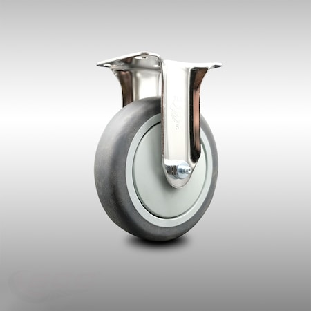 Service Caster 5 Inch 316SS Thermoplastic Rubber Wheel Rigid Top Plate Caster SCC-SS31620R514-TPRB